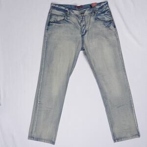 Orisue Jeans Mens 38x33 Acid Wash Classic Fit Blue Casual NWT Straight
